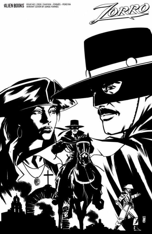 ZORRO #3 VARIANT D FORNES B&W [73238818464400341]