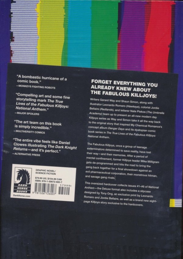 TRUE LIVES OF THE FABULOUS KILLJOYS DELUXE EDITION NATIONAL ANTHEM HC [9781506726007]