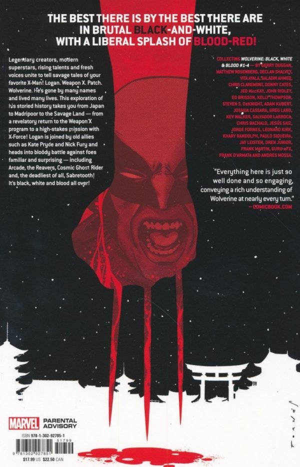 WOLVERINE BLACK WHITE AND BLOOD TP [9781302927851]