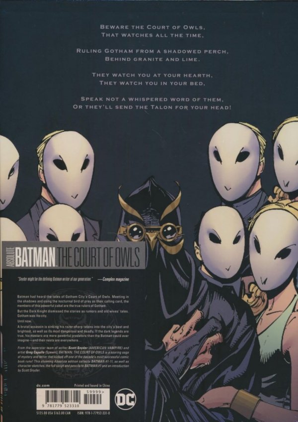 ABSOLUTE BATMAN THE COURT OF OWLS HC [9781779523310] **promocja TOMY**
