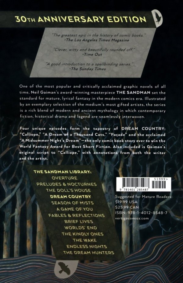 SANDMAN VOL 03 DREAM COUNTRY TP [9781401285487]