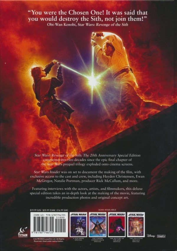 STAR WARS INSIDER PRESENTS REVENGE OF THE SITH 20TH ANNIVERSARY SPECIAL EDITION HC [9781787746725]