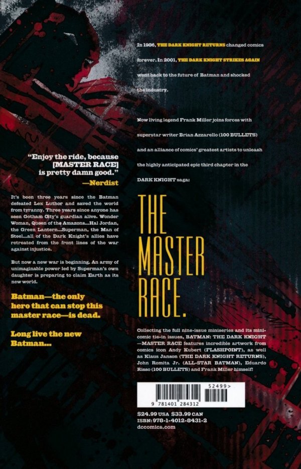 BATMAN THE DARK KNIGHT MASTER RACE TP [9781401284312]