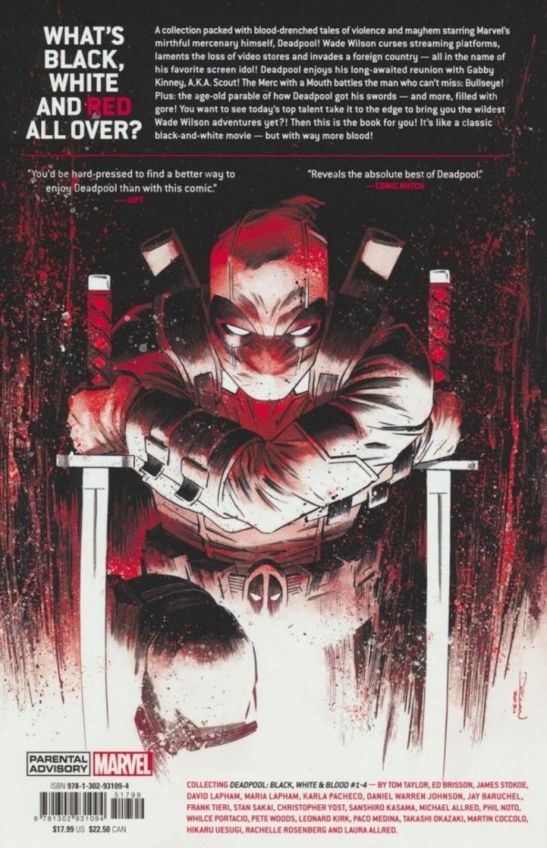 DEADPOOL BLACK WHITE BLOOD TP [9781302931094]