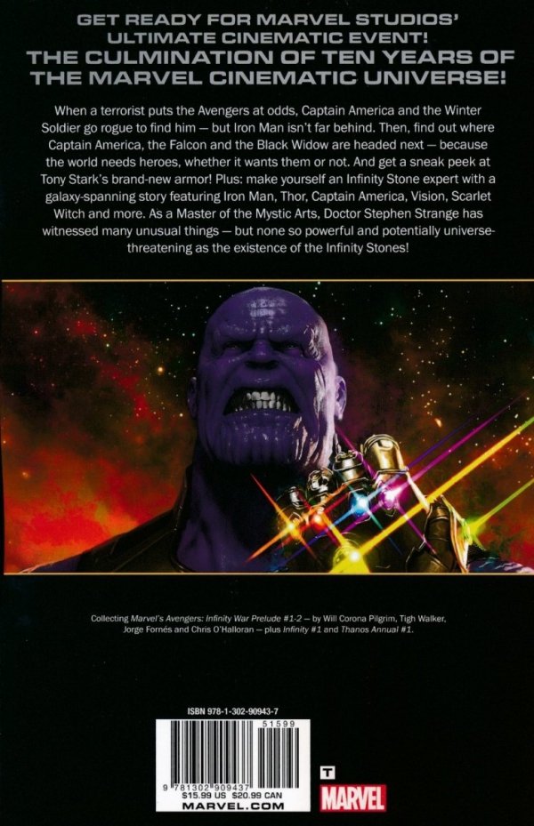 MARVEL STUDIOS AVENGERS INFINITY WAR PRELUDE TP [9781302909437]