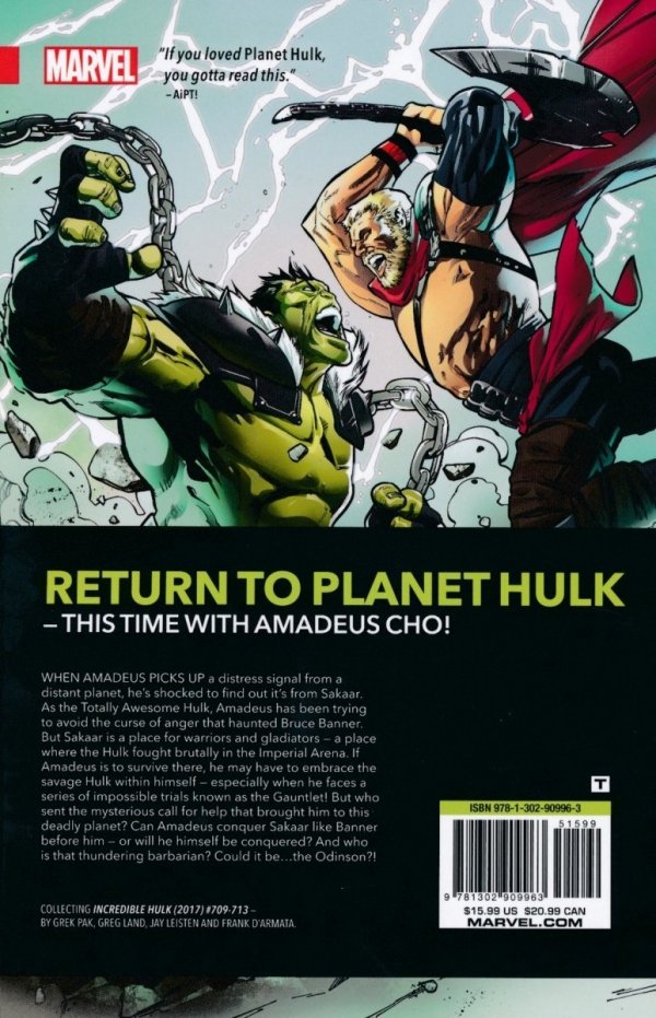 HULK RETURN TO PLANET HULK TP [9781302909963] **promocja TOMY**