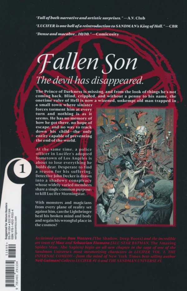 LUCIFER VOL 01 THE INFERNAL COMEDY TP [9781401291334] **promocja TOMY**