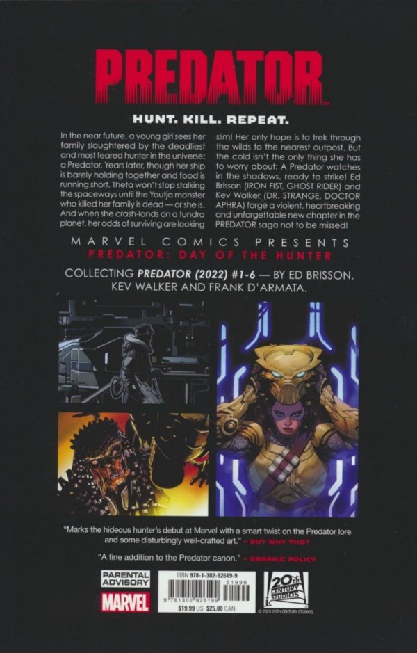 PREDATOR VOL 01 DAY OF THE HUNTER TP [9781302926199]