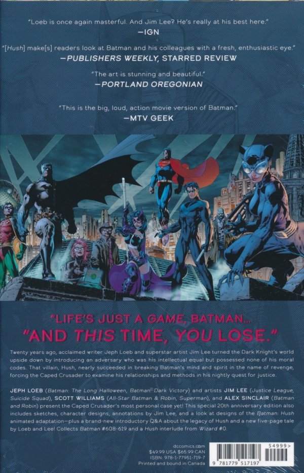 BATMAN HUSH 20TH ANNIVERSARY EDITION HC [9781779517197]
