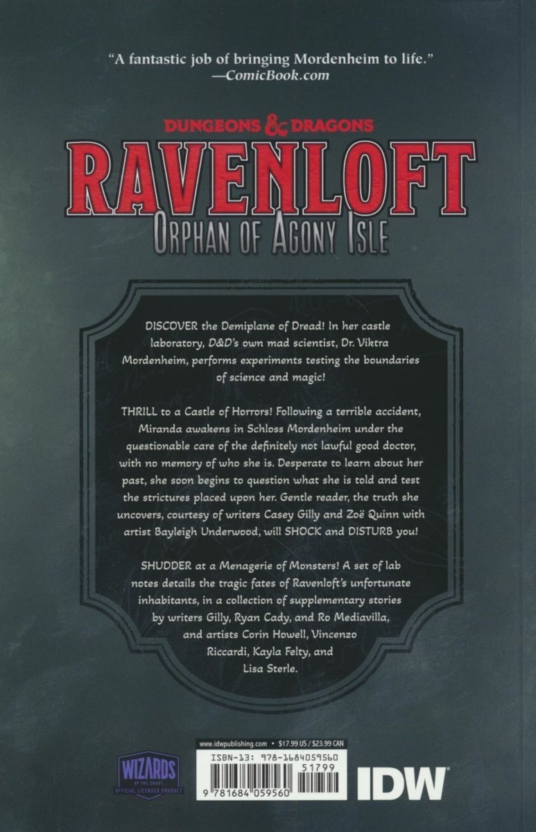 DUNGEONS AND DRAGONS RAVENLOFT ORPHAN OF AGONY ISLE SC [9781684059560]