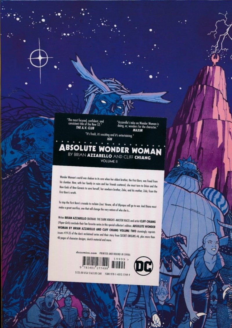 ABSOLUTE WONDER WOMAN BY BRIAN AZZARELLO AND CLIFF CHIANG VOL 02 HC [9781401277499]