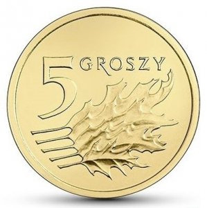 5 GROSZY 2022 mennicza z woreczka 