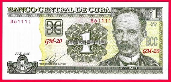 Banknot Kuba 1 Peso 2016  UNC 