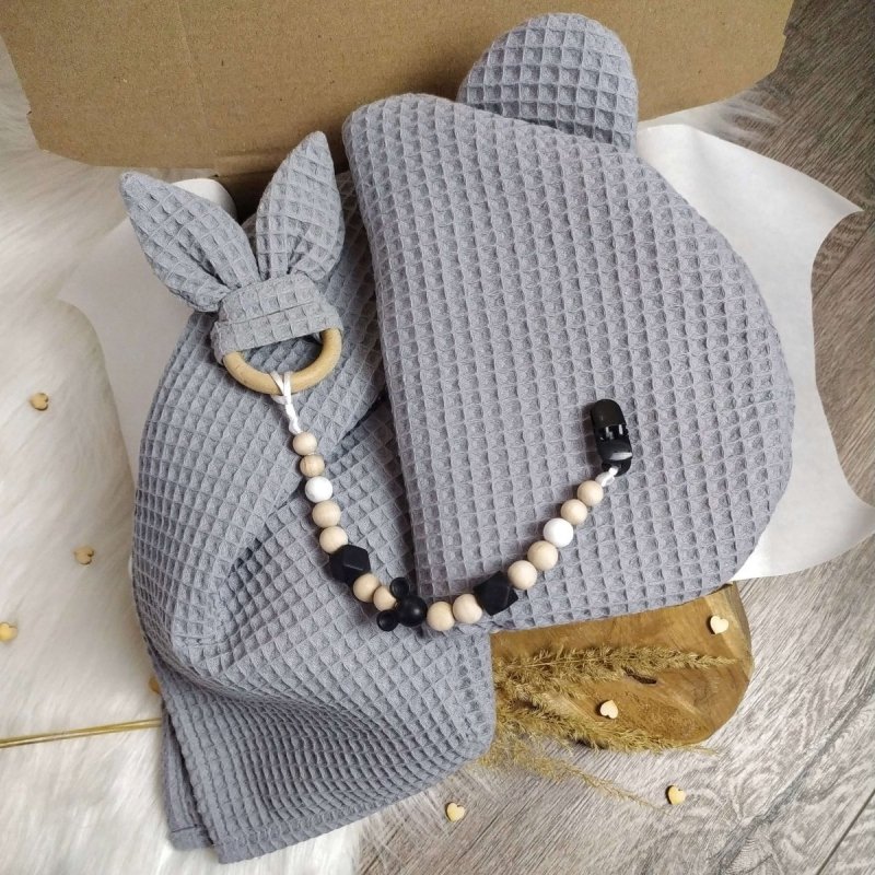 Zestaw prezent BABYSHOWER - szary