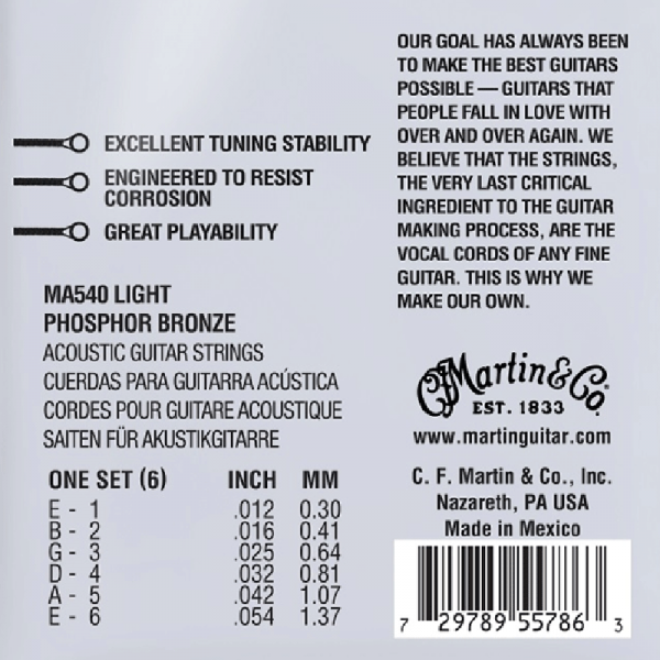 Struny MARTIN Authentic SP Phosphor MA540 (12-54)