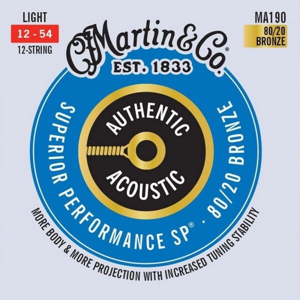 Struny MARTIN Auth.SP Bronze MA190 (12-54) 12str