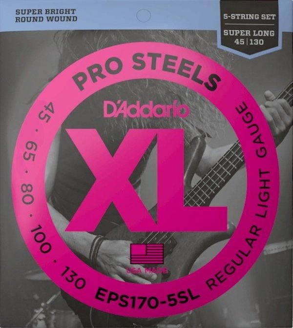 Struny D'ADDARIO ProSteels EPS170-5SL (45-130) 5s.