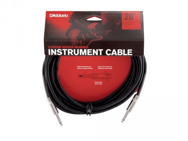 Kabel gitarowy D'ADDARIO PW-BG-20BK (6,10m)