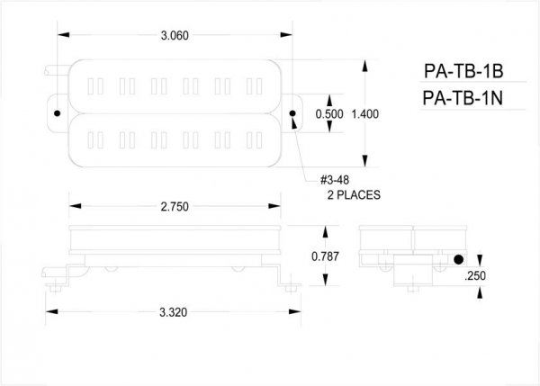 SEYMOUR DUNCAN Parallel Axis PATB-2 (BK, bridge)