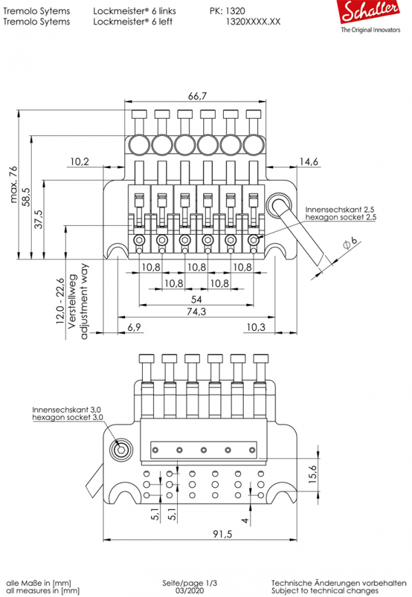 Tremolo SCHALLER LockMeister 6 37mm L2 (CR)