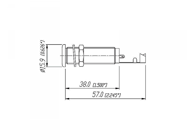 REAN NYS2202 cylindryczne gniazdo jack (mono)