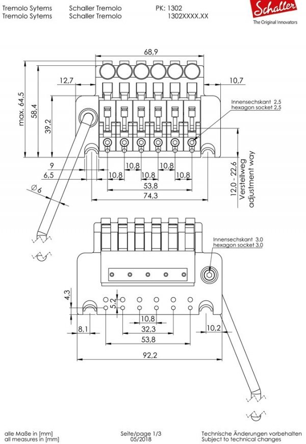 Tremolo SCHALLER 32mm R3 (CR)