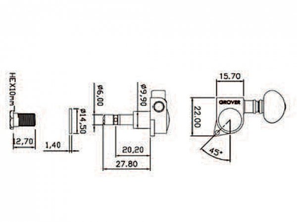 Klucze blokowane GROVER Mini Roto 406 (GD, 3+3)