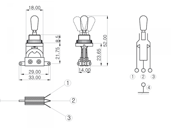Przełącznik 3-pozycyjny VPARTS TG-40 (CR)