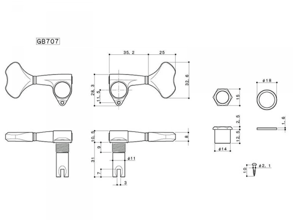 Klucze do basu GOTOH GB707 (CR, 4L)