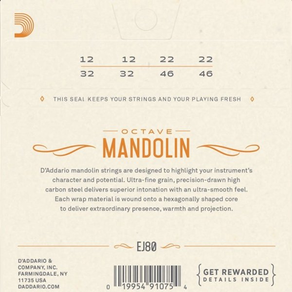 Struny do mandoliny D'ADDARIO EJ80 Octave (12-46)