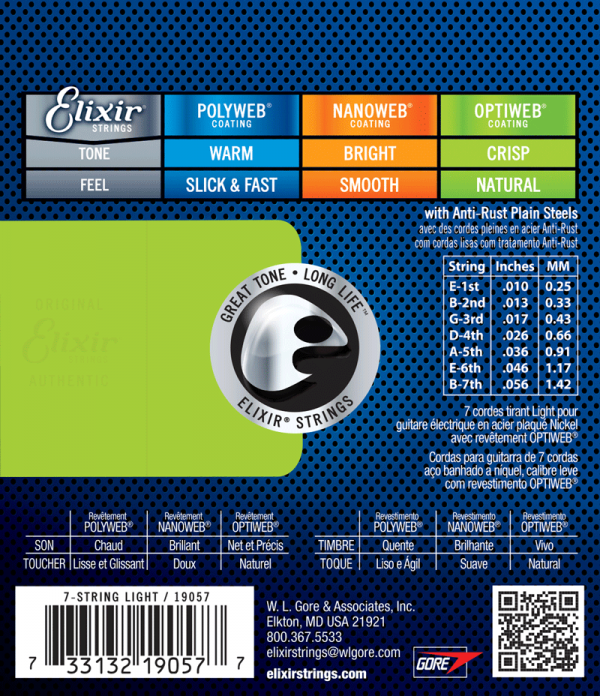 Struny ELIXIR OptiWeb Nickel Plated (10-56) 7str