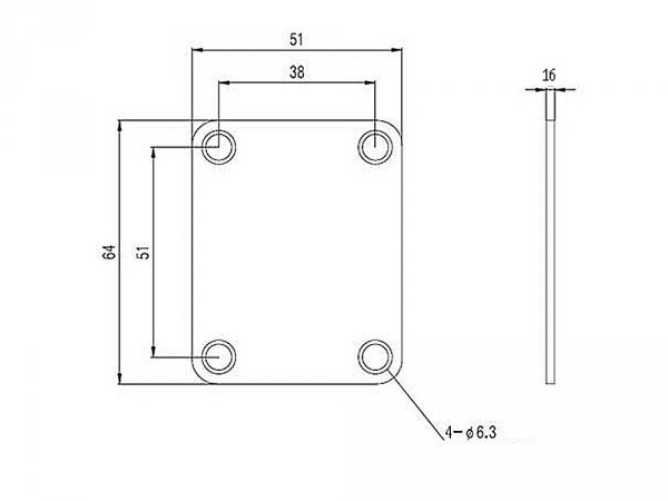 Mosiężna płytka gryfu VPARTS VHN-001F (CR)