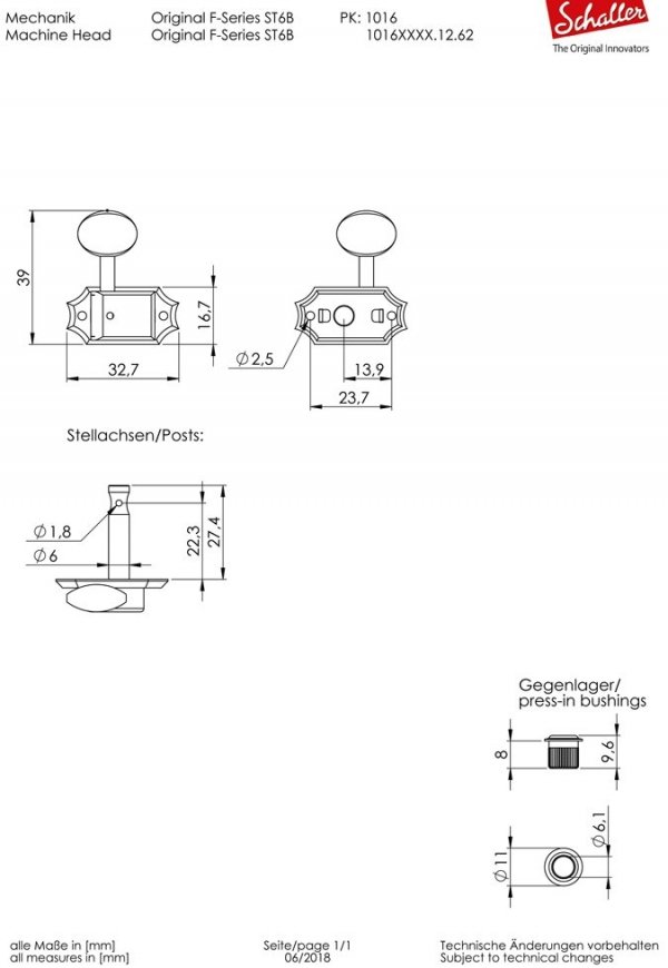 Klucze SCHALLER F-Series ST6B (N,3+3)