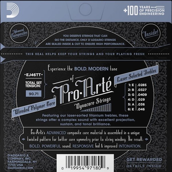 Struny D'ADDARIO Pro-Arte Titanium EJ46TT Hard