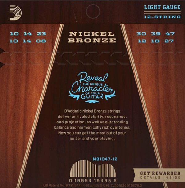 Struny D'ADDARIO Nickel Bronze NB1047-12 (10-47)