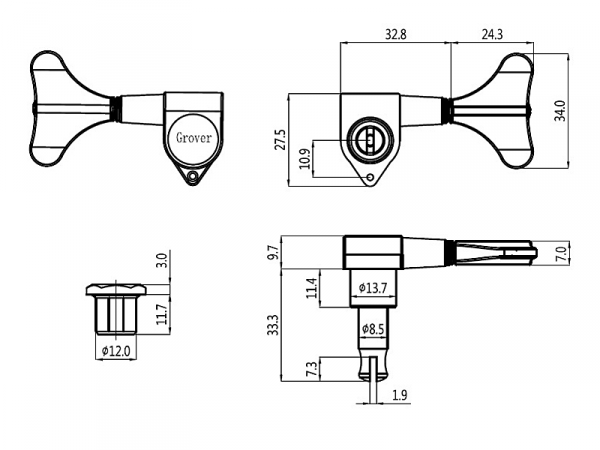 Klucze do basu GROVER 144 Mini (GD,4R)