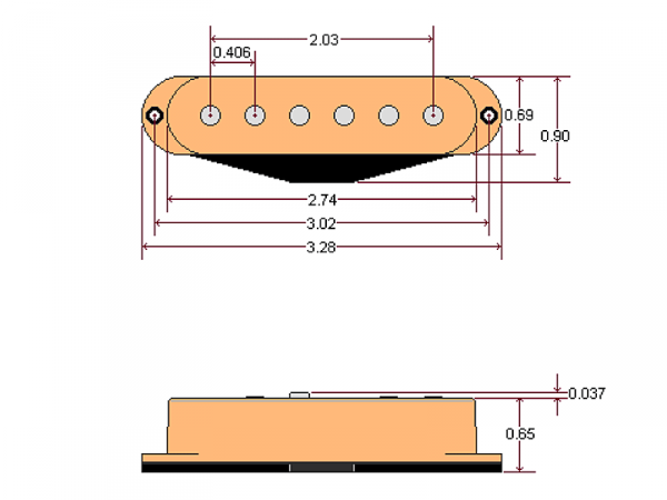 DIMARZIO DP175SW True Velvet dimension