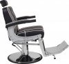 FOTEL BARBERSKI BORG CZARNY/WSTAWKI BIAŁE/BAZA CHROM (BARBER BY AYALA)