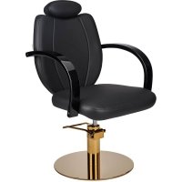 FOTEL TOLEDO C1 P-7/CZARNY LAKIER/ZAGŁÓWEK/DY<br />SK ZŁOTY (48H) 