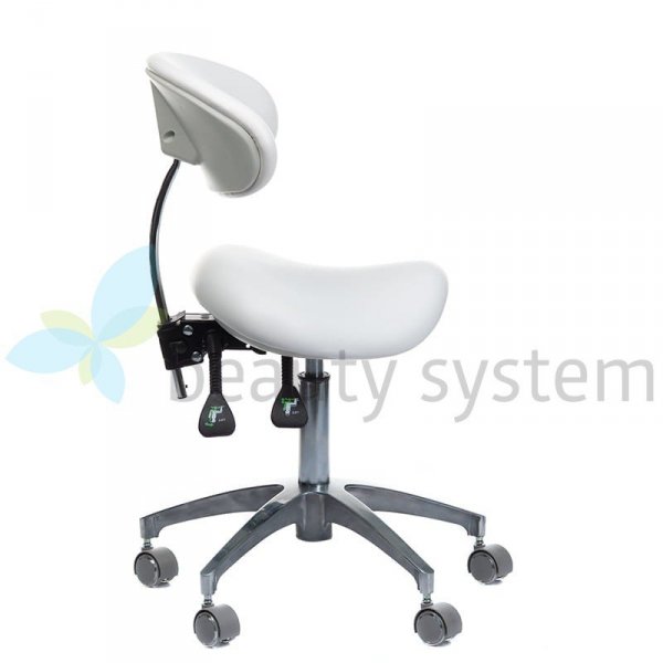 TABORET MEDYCZNY Z OPARCIEM BD-Y925 BIAłY