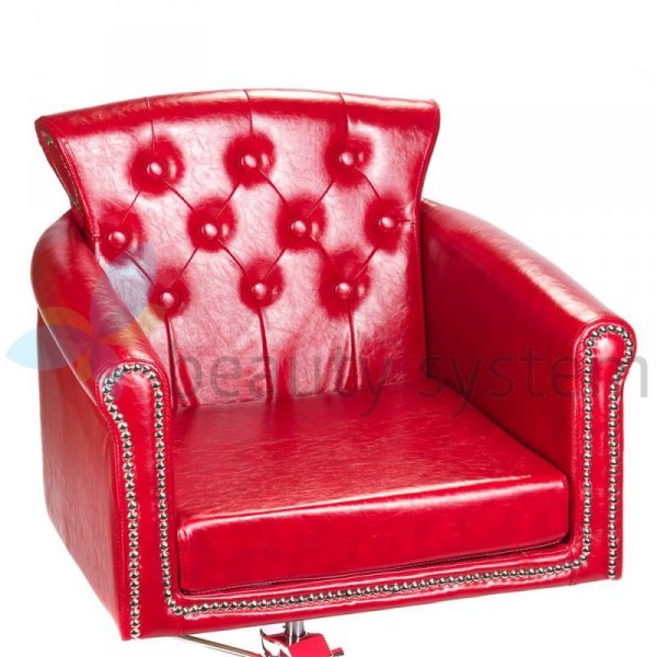 FOTEL FRYZJERSKI ALBERTO BH-8038 CZERWONY