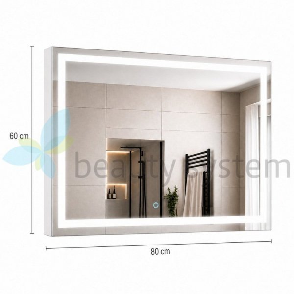 LUSTRO WISZąCE PODśWIETLANE LED NEW YORK 60X80 CM