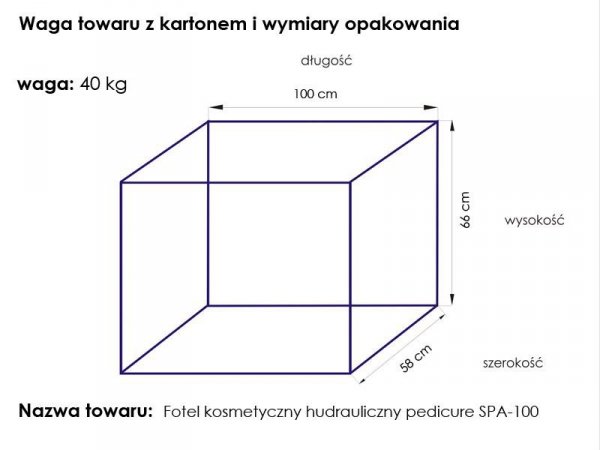 Fotel kosmetyczny hyd. Spa 100 pedi biały