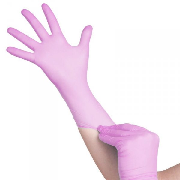 All4med jednorazowe rękawice diagnostyczne nitrylowe różowe XS