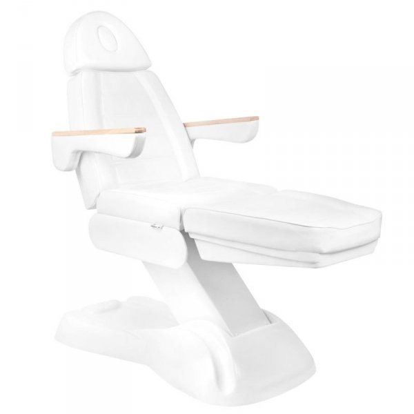 Fotel kosmetyczny elektryczny Sillon Lux 273b 3 silniki z taboretem 304 biały