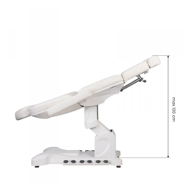 Fotel kosmetyczny elektryczny Azzurro 708B Exclusive 4 silniki z podgrzewaniem biały