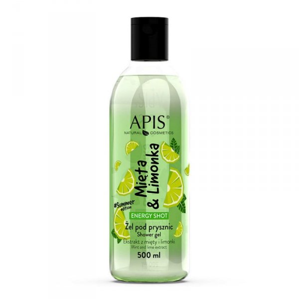 Apis energy shot, żel pod prysznic mieta&limonka 500 ml