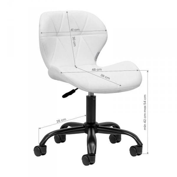 Taboret kosmetyczny QS-06B czarno biały