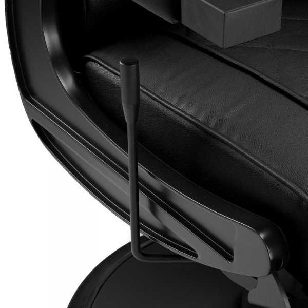 Fotel barberski Hair System BM88066B czarny na czarnej podstawie