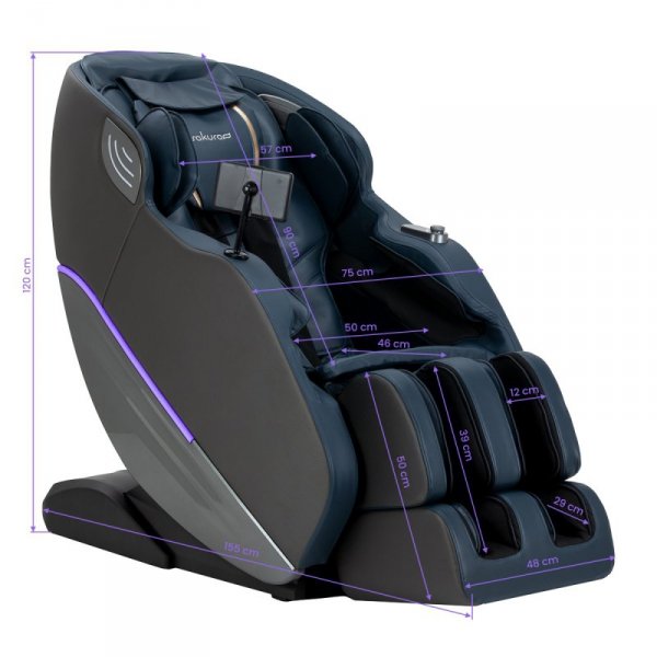 Fotel masujący Sakura Maximus 809 3D szaro niebieski